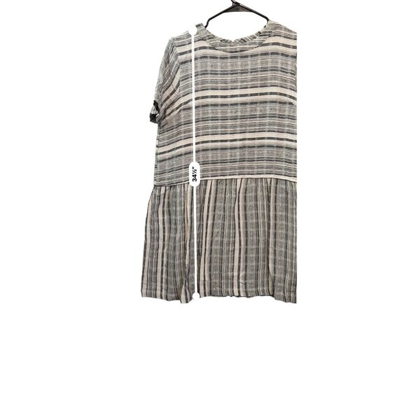 Mod Ref Breezy Striped Casual  Lightweight Cotton Cottage Kinfolk Shift Dress‎ L - Picture 4 of 9